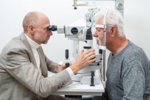 Routine Eye Exam on older male